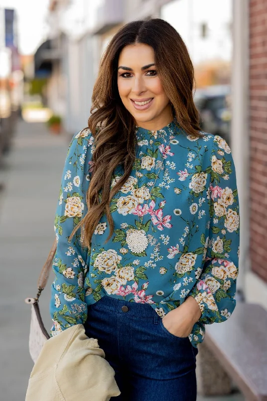 Unmissable Sale Blossoming Buds Sheer Sleeve Blouse