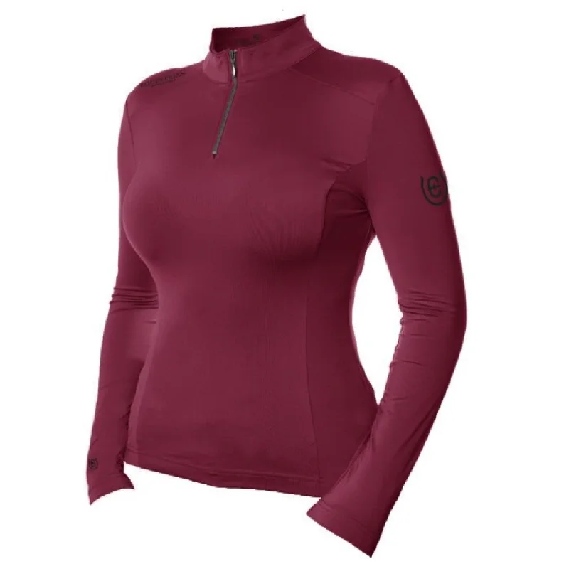 Time-Sensitive Equestrian Stockholm UV Protection Long Sleeved Top BORDEAUX