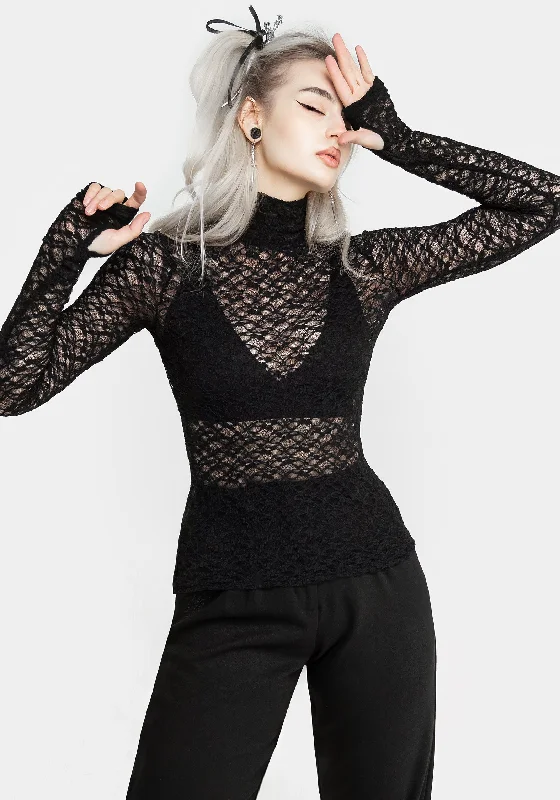 Weekend Discounts to Delight Arabella Lace High Neck Top