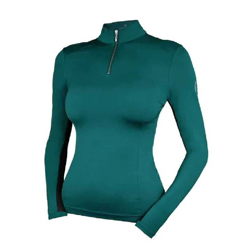 Weekend Steals Await Equestrian Stockholm Air Breeze Long Sleeve Top Emerald