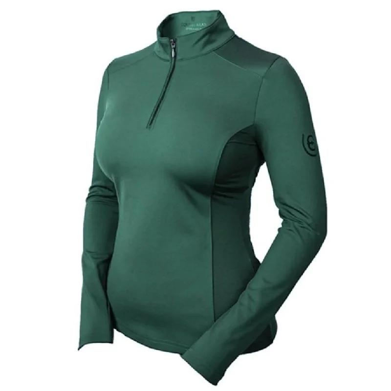 Overstock Clearance Equestrian Stockholm Long Sleeved Vision Top Sycamore Green