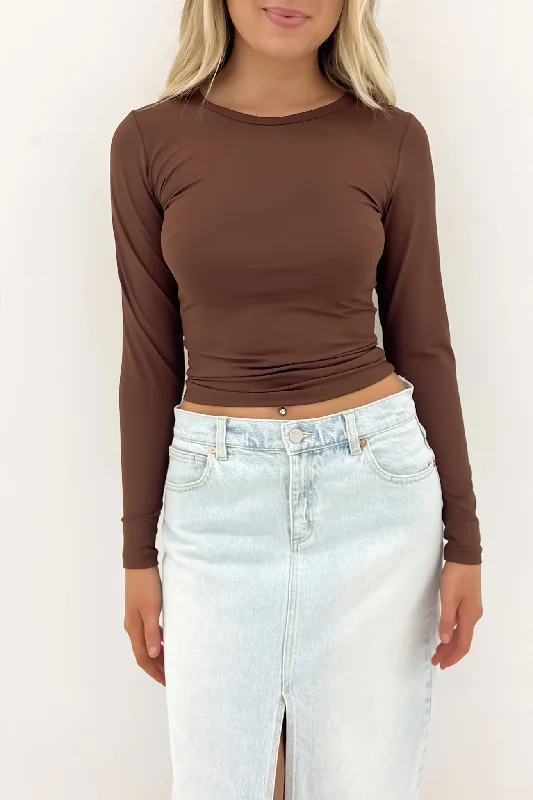 Weekend Offers That Tempt Eve Staple Long Sleeve Brown