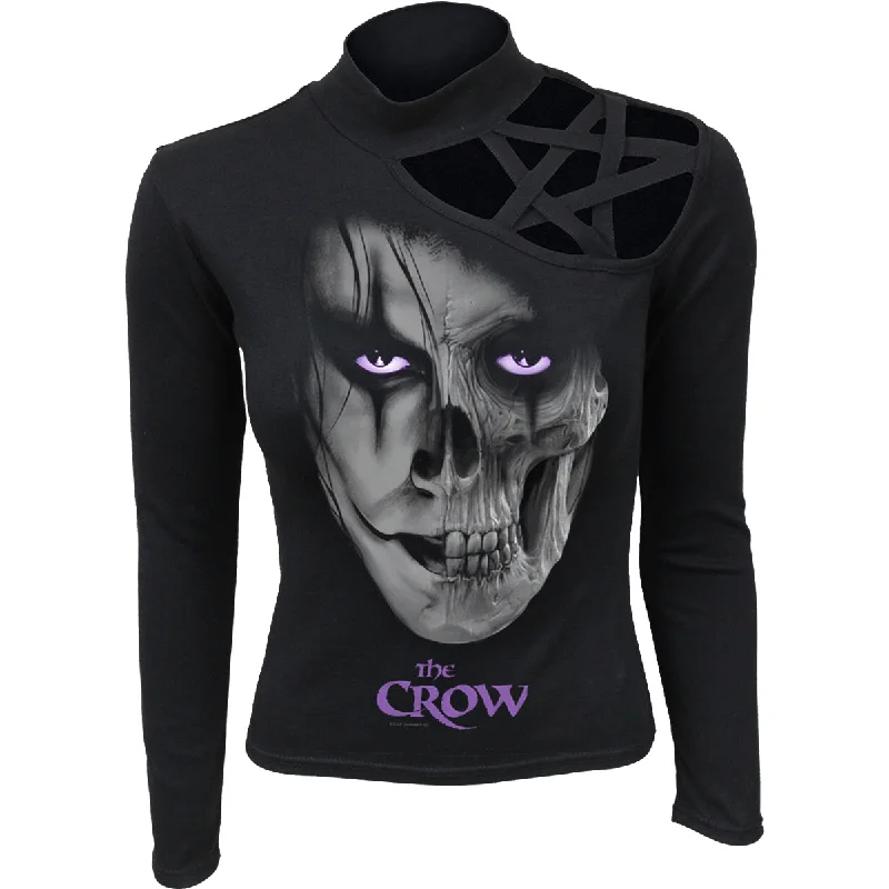 The Best Deal THE CROW - SKULL FACE - Pentagram Shoulder Longsleeve Top