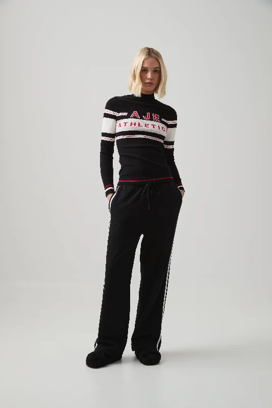 Weekend Discounts to Delight Long Sleeve Logo Knit Top 407