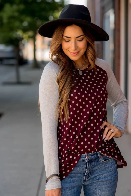 Lowest Rates Polka Dot Baseball Tee