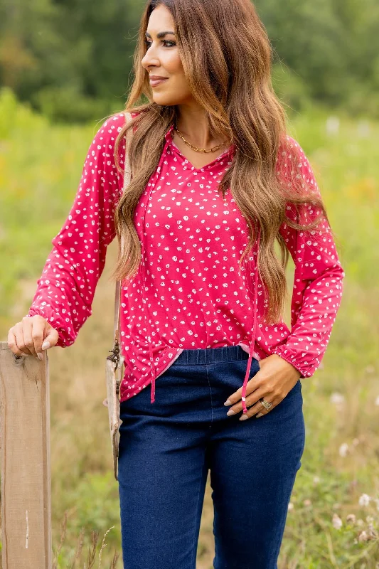 Shop Now Spotted Tie Top Blouse