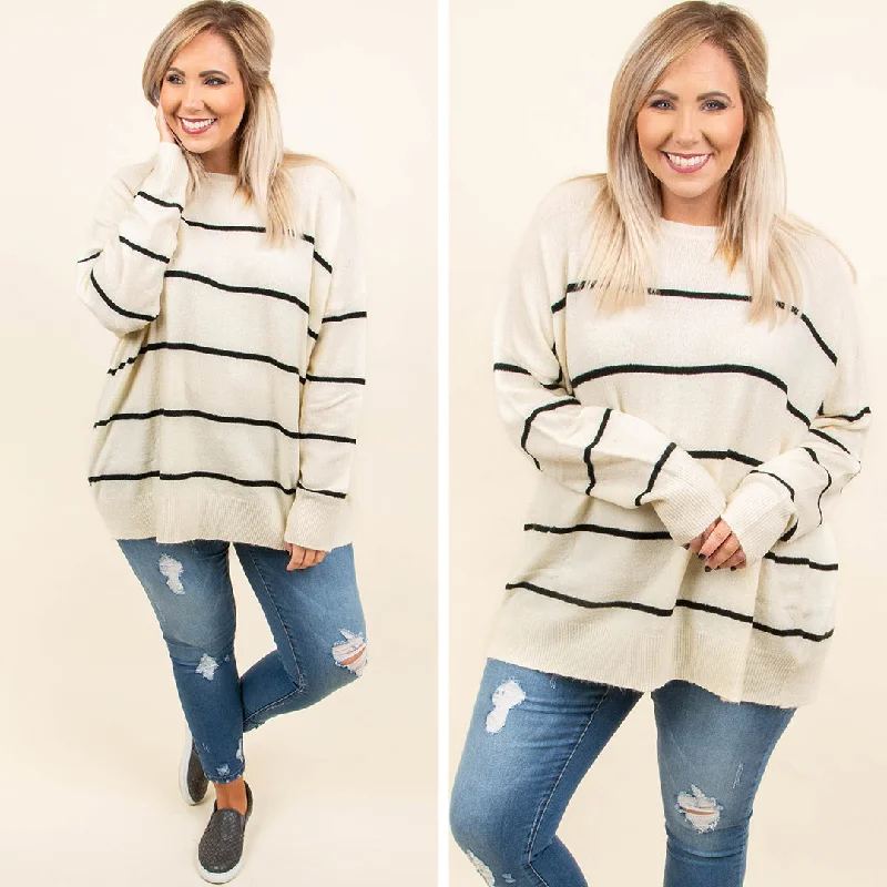 Bonus Offer Slumber Party Sweater, Ivory-Black