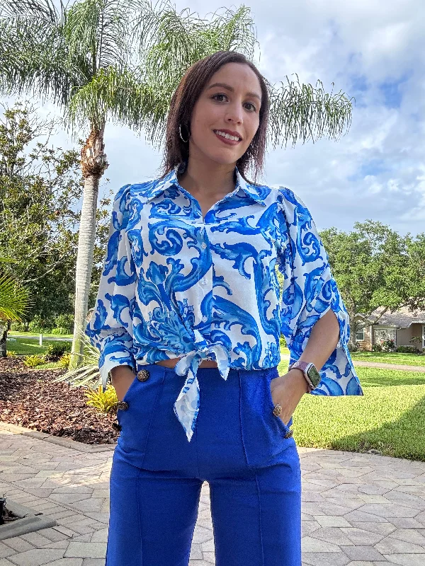 Weekend Discounts to Delight The OVI Sea Blue Blouse