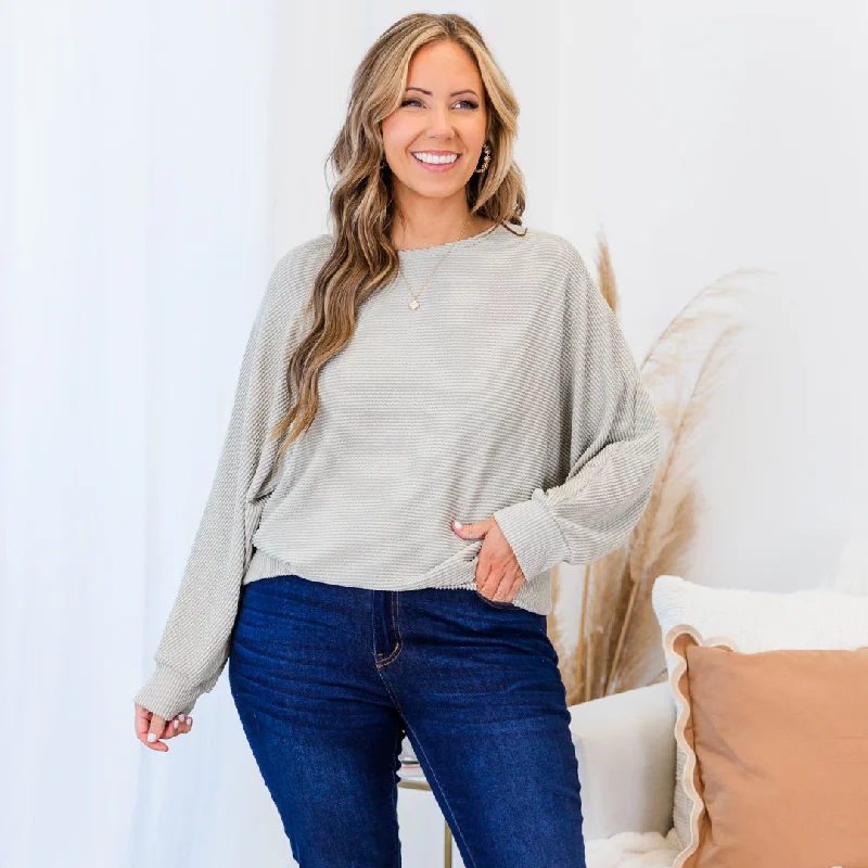 The Best Deal Falling From Cloud Nine Top, Pearl Grey