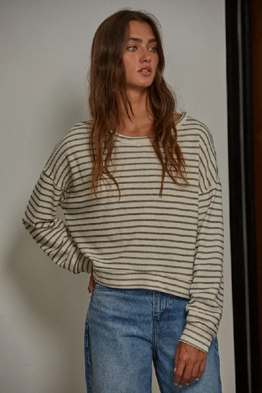 Best Seller Ivory Black Striped Top