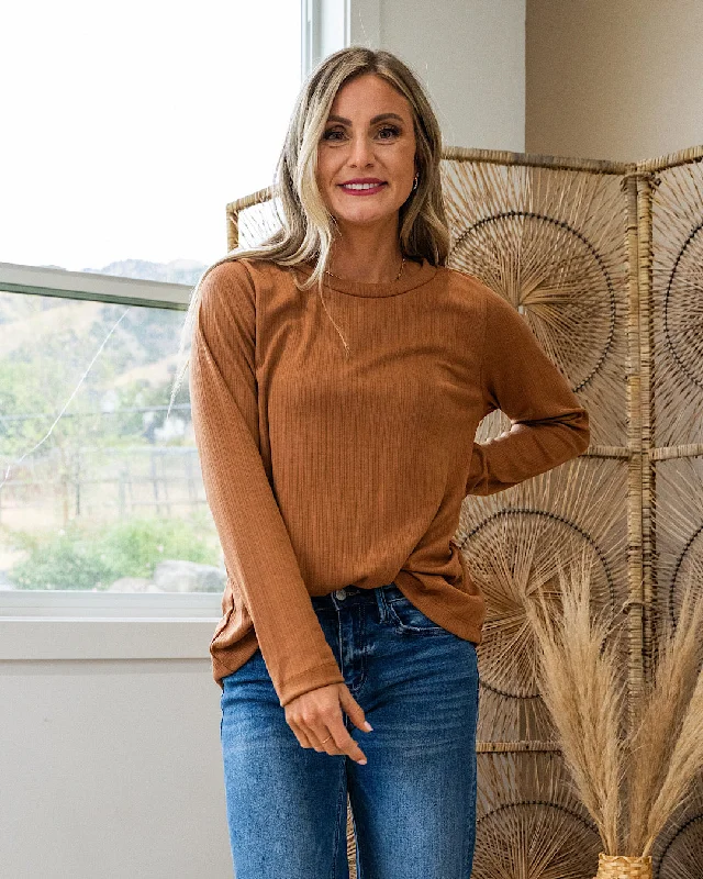 Low Price Jessica Textured Crewneck Top - Butterscotch