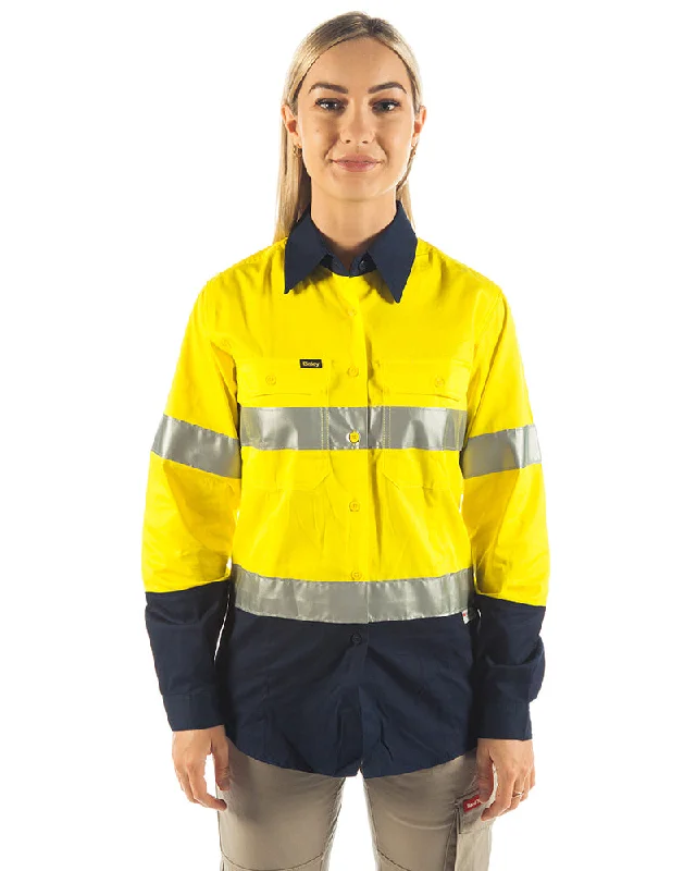 Weekend Deals That Dazzle 3M Taped Hi Vis Cool Lightweight LS Shirt - Yellow/Navy