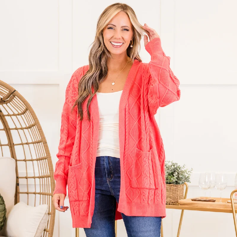 Discount Mania Into The Clouds Cardigan, Coral