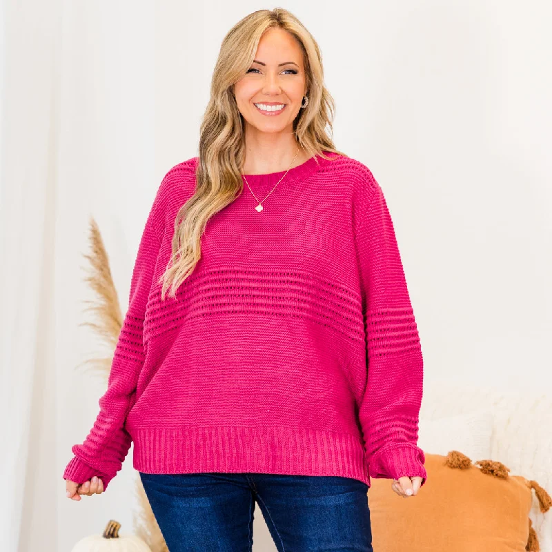 Midnight Sale Missing You Dearly Sweater, Magenta