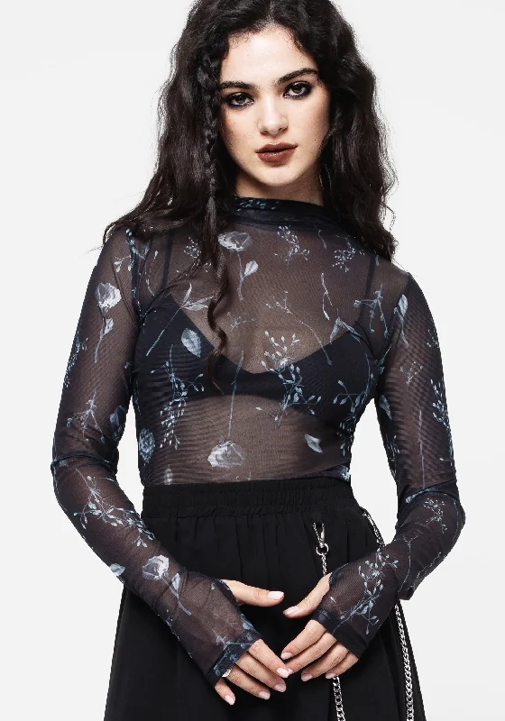 Weekend Discounts Worth Grabbing Empathy High Neck Mesh Top