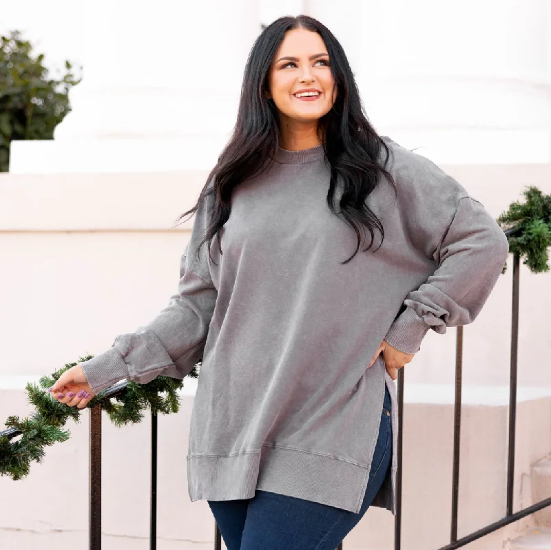 Instant Deal Cozy Pullover, Gray