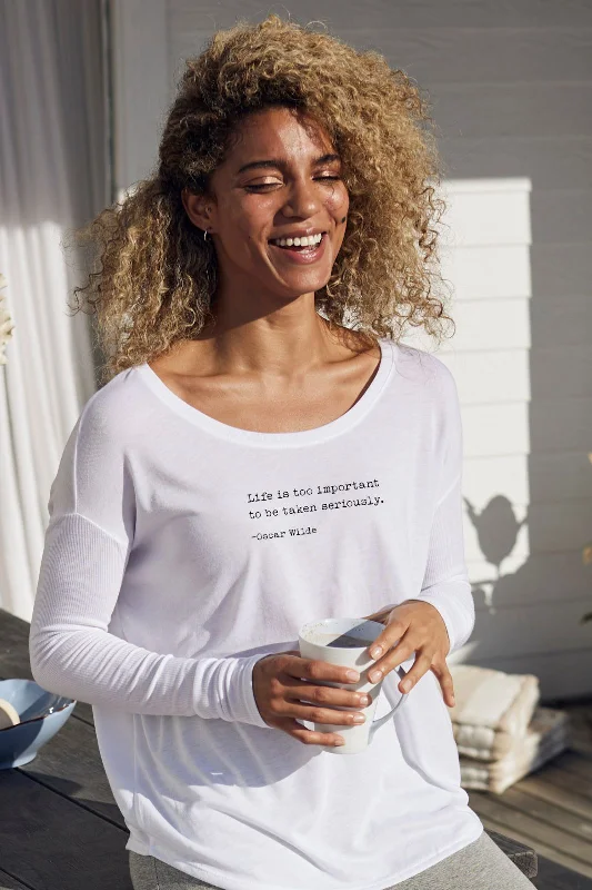 Weekend Bargains to Love "Too important" Original Ribbed Long Sleeve Tee
