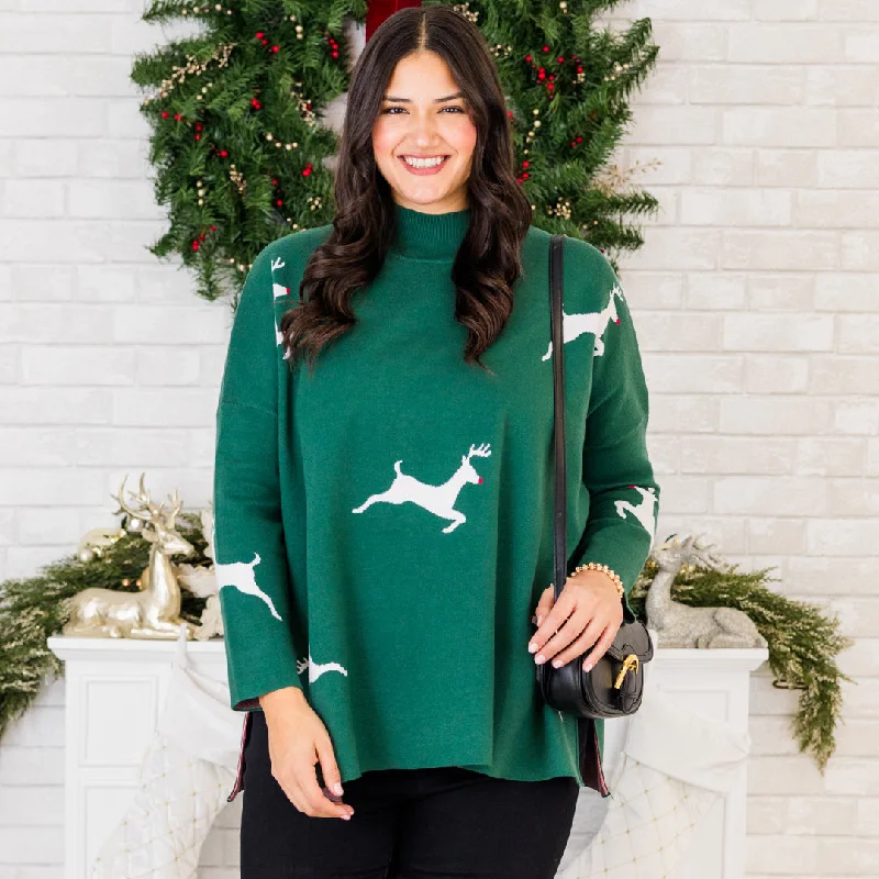 Value Deals Everything And More Sweater, Green Deer