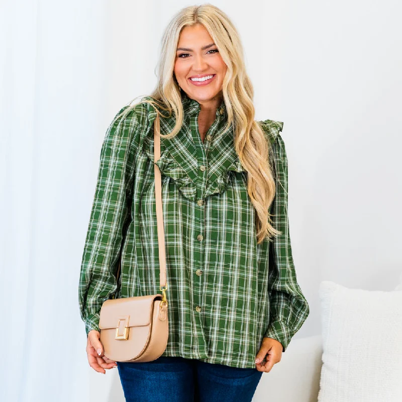 Can't Resist Be Thankful For Everything Blouse, Green