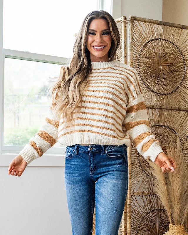 Deal Alert Jasmine Caramel Stripe Chenille Sweater