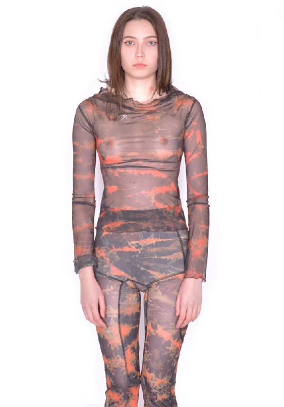 Hurry Up KNWLS SS24-CLAVLS0ACFL CLAVICLE LONGSLEEVE TOP ACID FLAME