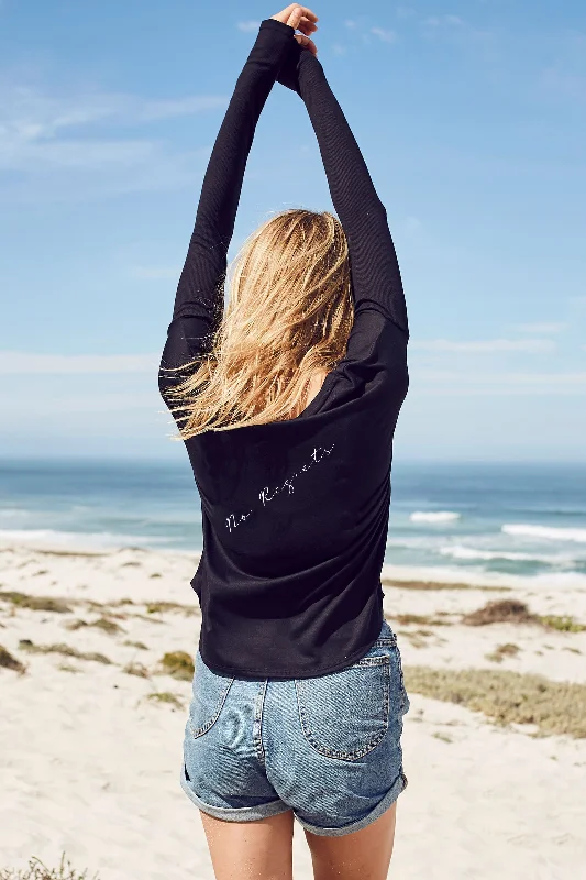 New Arrival "No Regrets" Original Ribbed Long Sleeve Tee