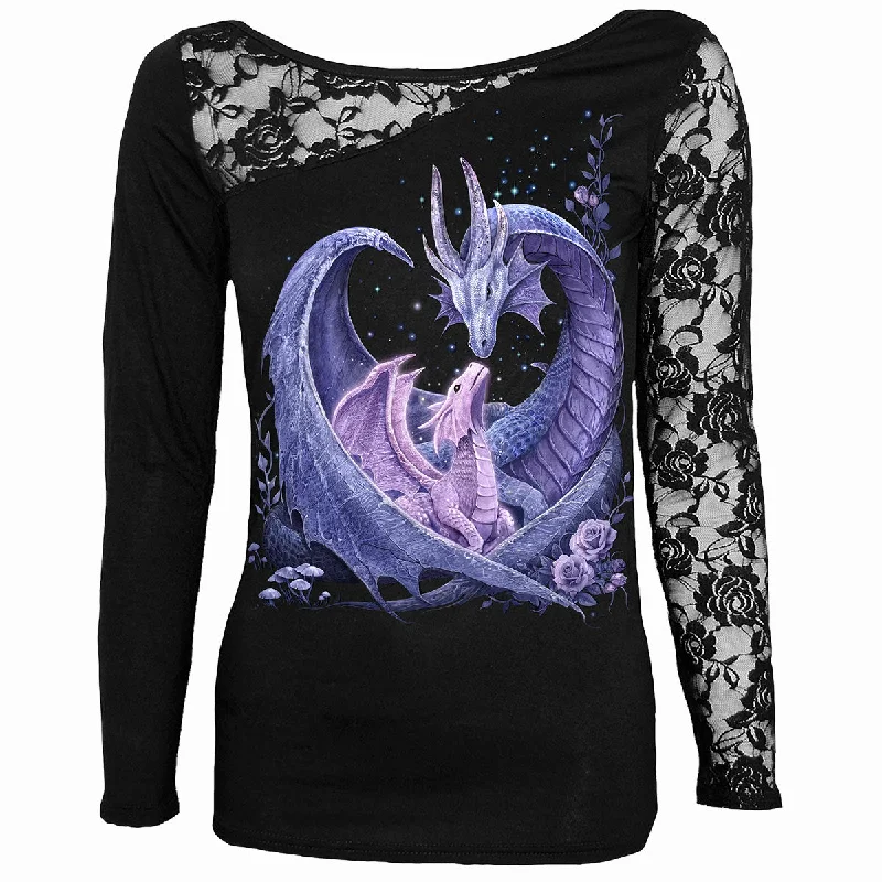 Exclusive Offer MATERNAL INSTINCTS - Lace One Shoulder Top Black