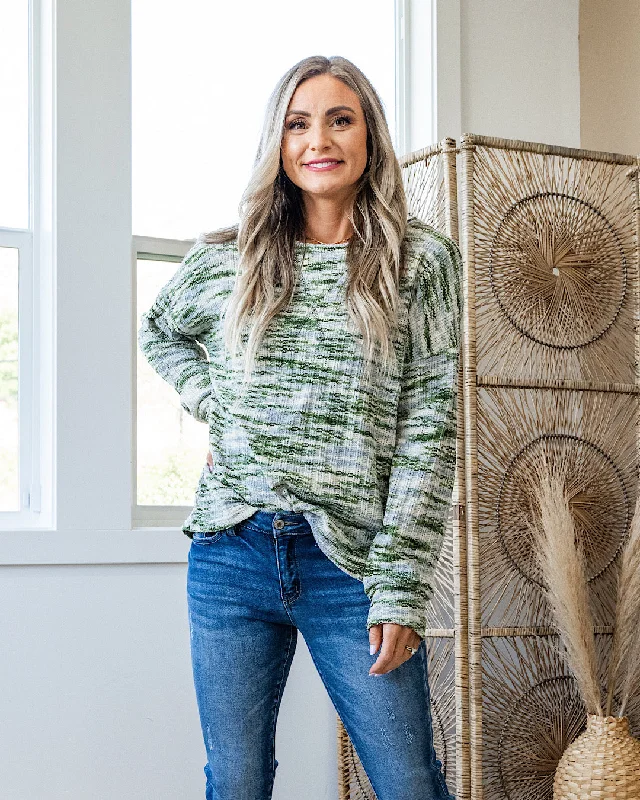 Weekend Discounts to Enjoy Elsie Ribbed Knit Sweater - Olive