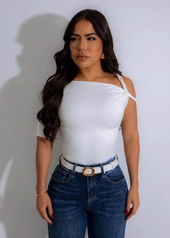 Extra Savings Knotted Grace Long Top White