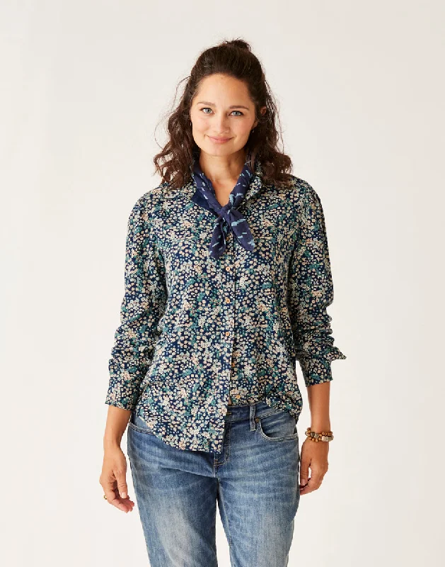 Quick Deals Nadia Twill Shirt: Navy Ditsy