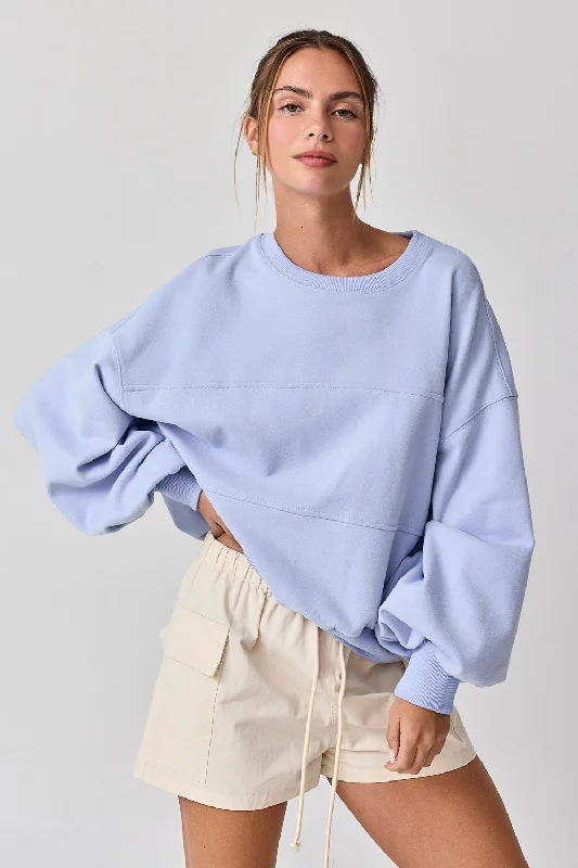 Markdown Sale Light Blue Long Sleeve Crewneck