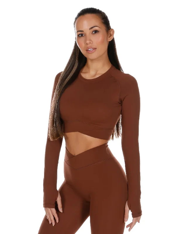 Lowest Rates Cross Over Long Sleeve - Cappuccino