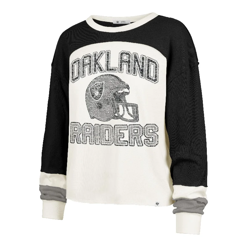 Act Fast LAS VEGAS RAIDERS HISTORIC GRIDIRON CURVE '47 TONI LONG SLEEVE TEE WOMENS