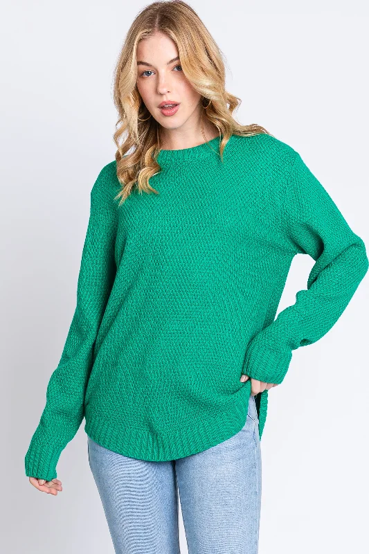 Can't Resist Green Knit Pullover Sweater
