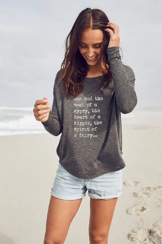While Supplies Last "Heart of a Hippie" Original Ribbed Long Sleeve Tee
