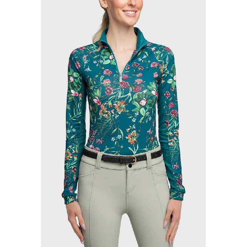 Low Cost Kastel Denmark Long Sleeve Sunshirt Teal Botanical