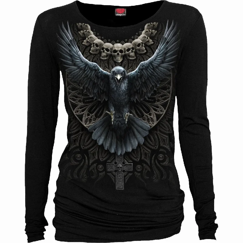 Low Cost RAVEN SKULL - Baggy Top Black