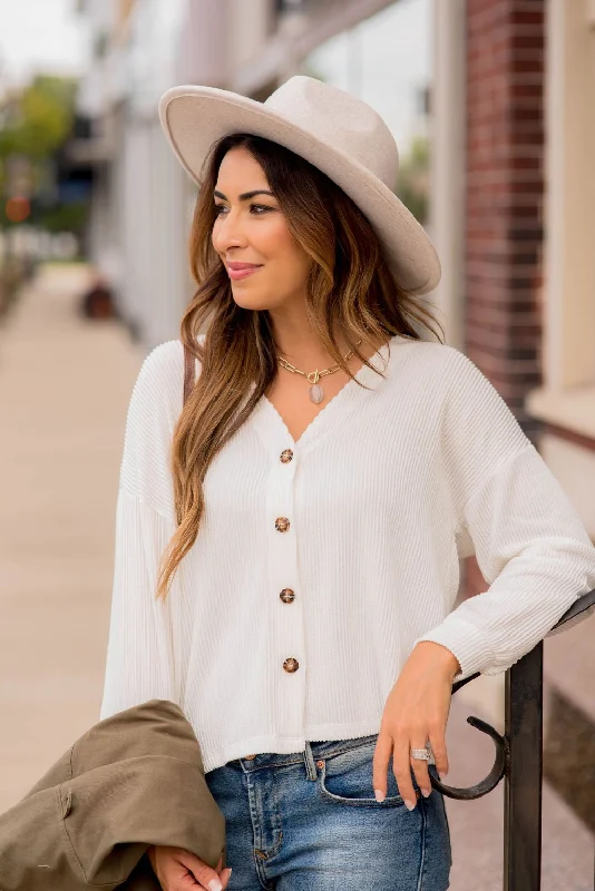 Unmissable Offer Button Front Corded Tee