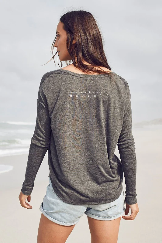 Weekend Specials to Indulge In "Strong woman" Original Ribbed Long Sleeve Tee