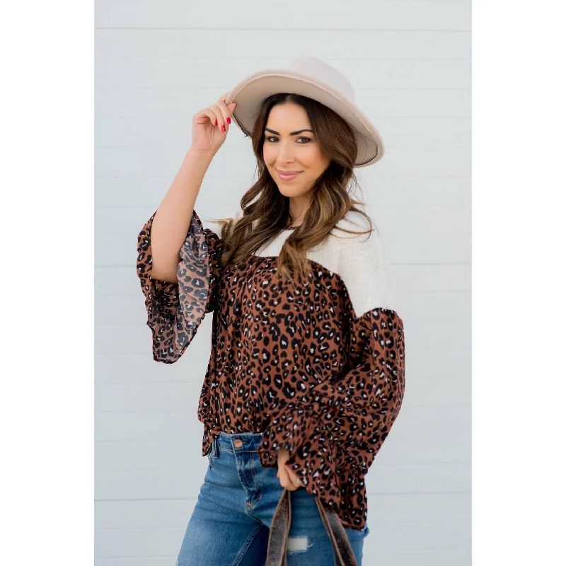 Weekend Deals That Thrill Leopard Flare Sleeve Blouse