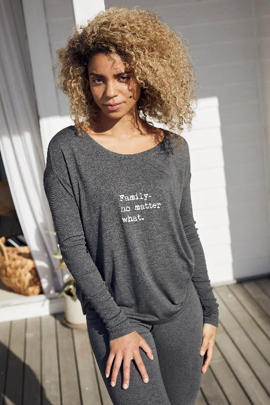 Daily Special "Family No Matter What" Original Ribbed Long Sleeve Tee