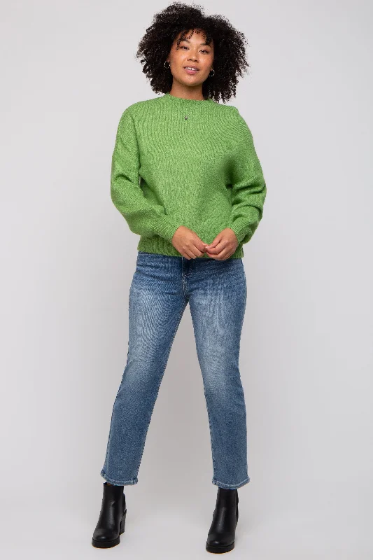 Weekend Specials to Indulge In Green Bubble Sleeve Sweater