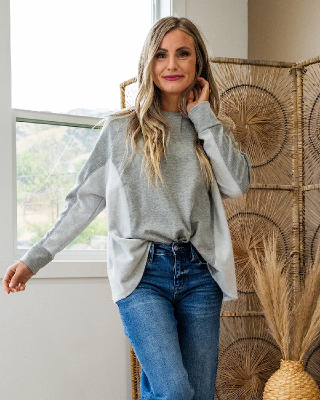 Final Offer NEW! Adalyn Oversized Cozy Long Sleeve Top - Heather Gray