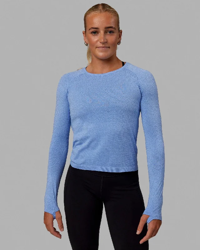 Weekend Specials You Can't Miss AeroFLX+ Seamless Long Sleeve Tee - Cornflower Blue Marl