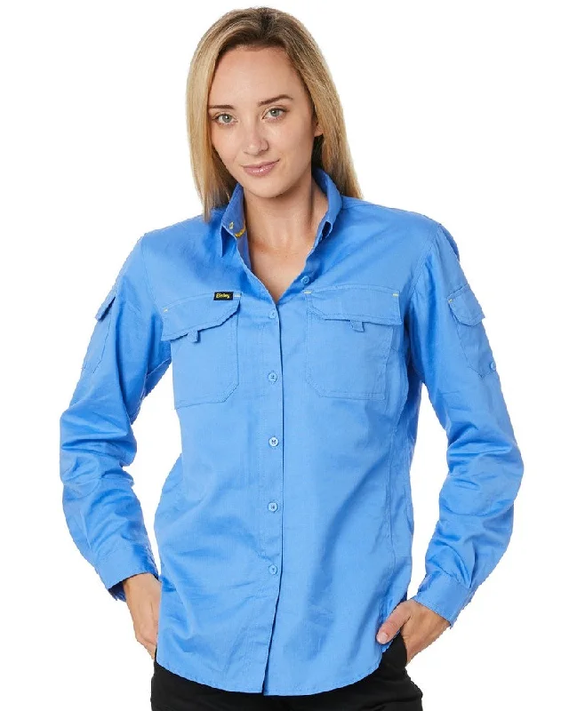 New Deal Womens X Airflow Ripstop LS Shirt  - Blue