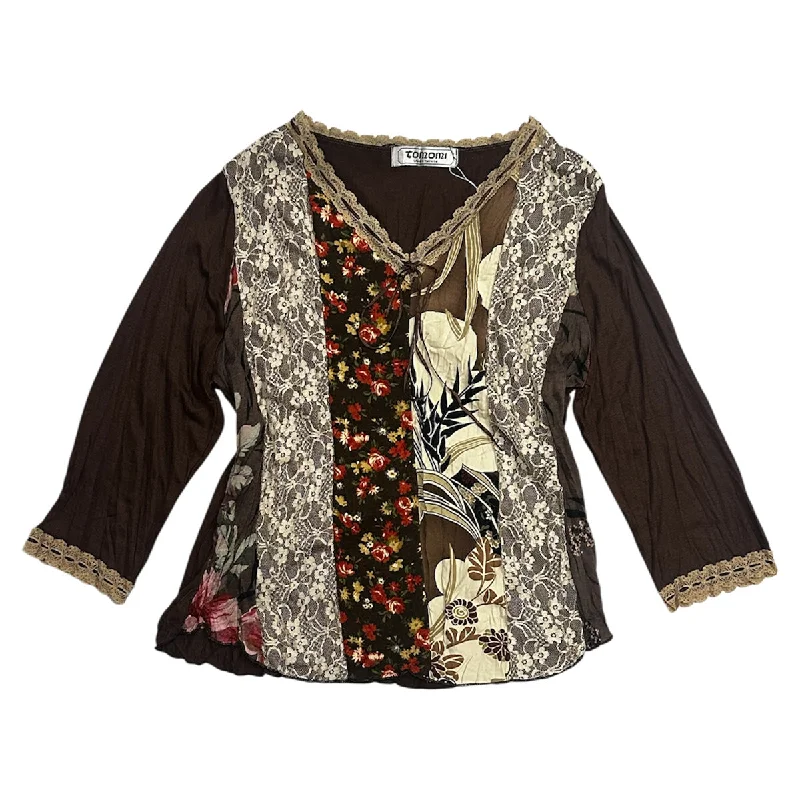 Half Price Floral Patchwork Long Sleeves Top