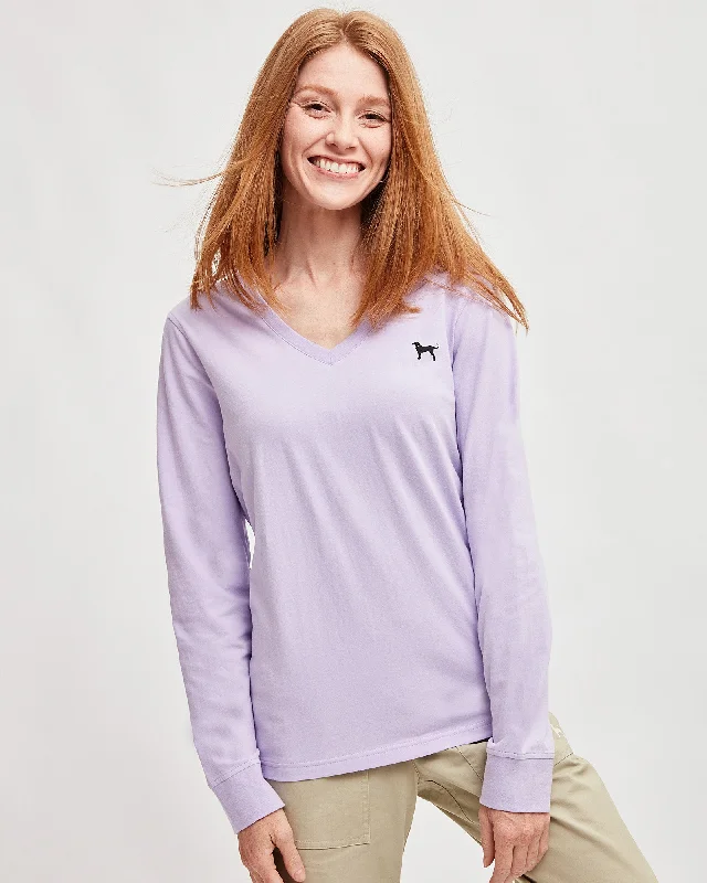 Weekend Offers That Delight Ladies Classic Vneck Longsleeve Tee