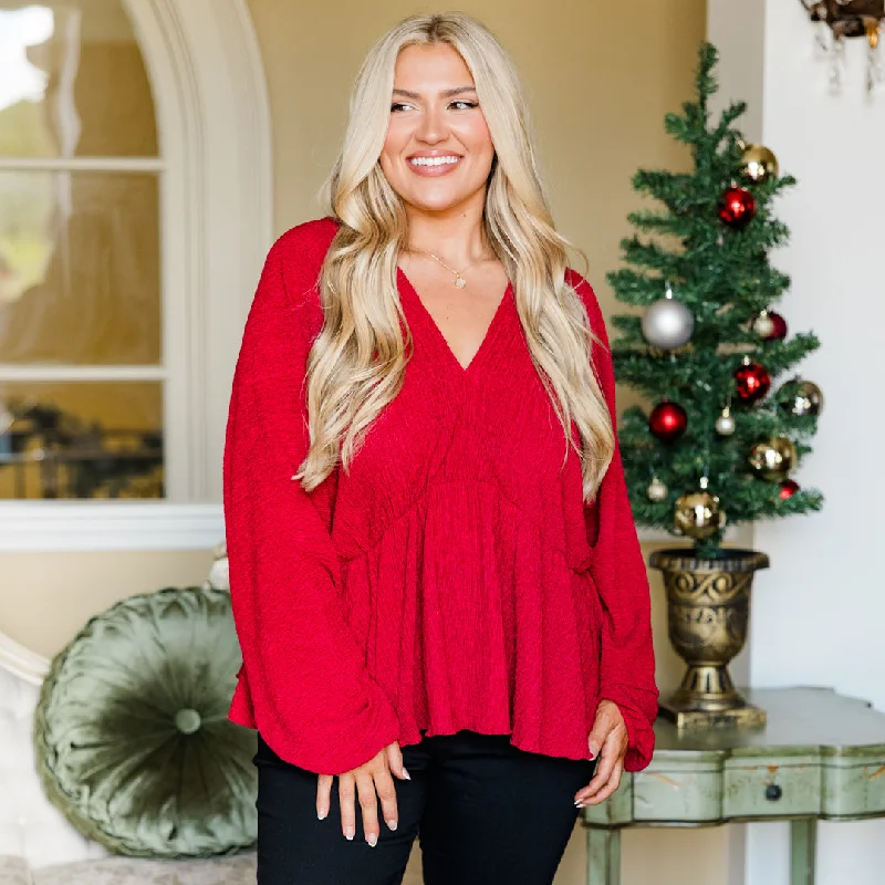 Bargain Alert Meet Me At Our Spot Top, Red