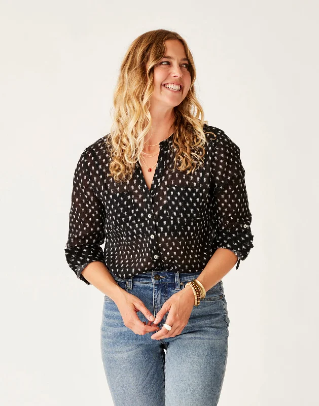 Limited Offer Dylan Gauze Tunic: Black Crosshatch