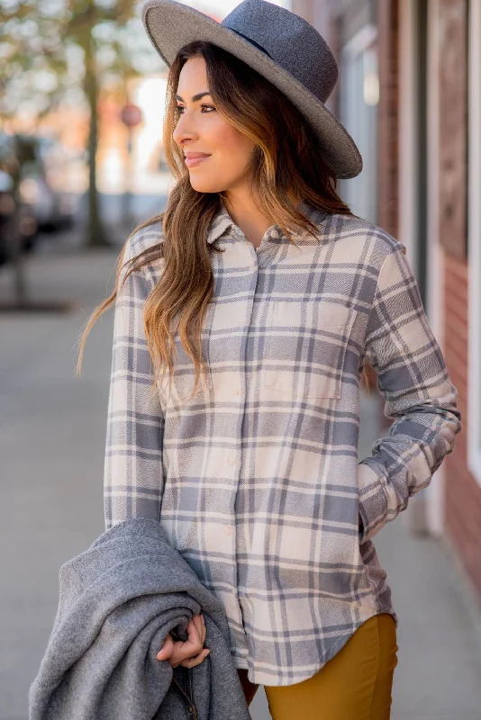 Low Cost Pocketed Plaid Button Up